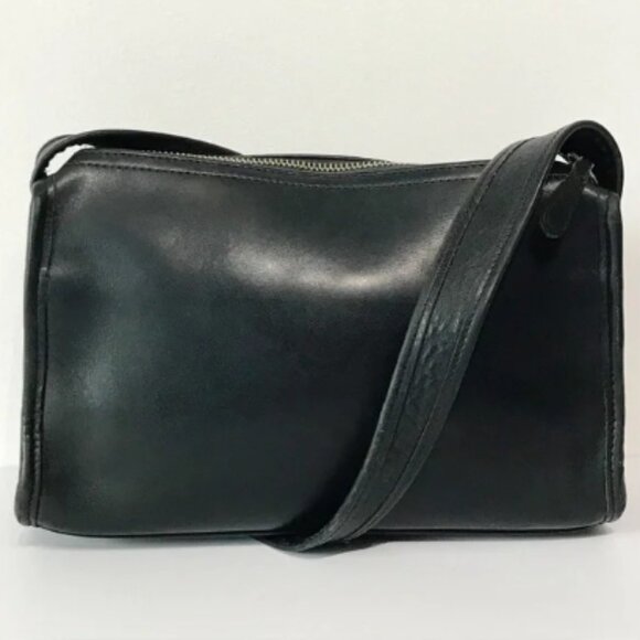 Authentic Vintage Coach Legacy Black Leather  Zip Top Shoulder Bag Purse… - Picture 1 of 13